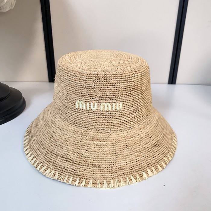 Embroidery raffia straw hat