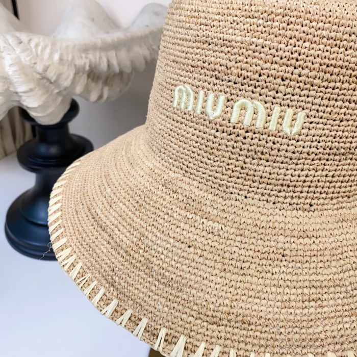 Embroidery raffia straw hat