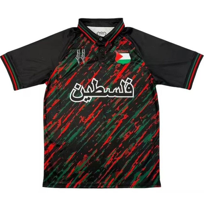 24-25 Palestina FC Black Red Green Polo Short Sleeve