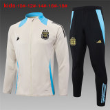 Kids Argentina Jacket + Pants Training Suit Cream 2024