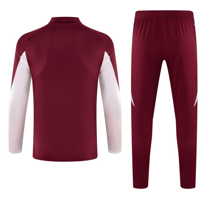 24-25 Bayern Deep Red Kids Half Pull Tracksuit