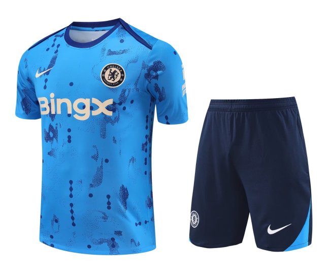 Mens Chelsea Short Training Suit Blue Pattern 2024/25