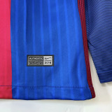 2016-2017  Mens Barcelona Home Long Sleeve Retro Soccer Jersey