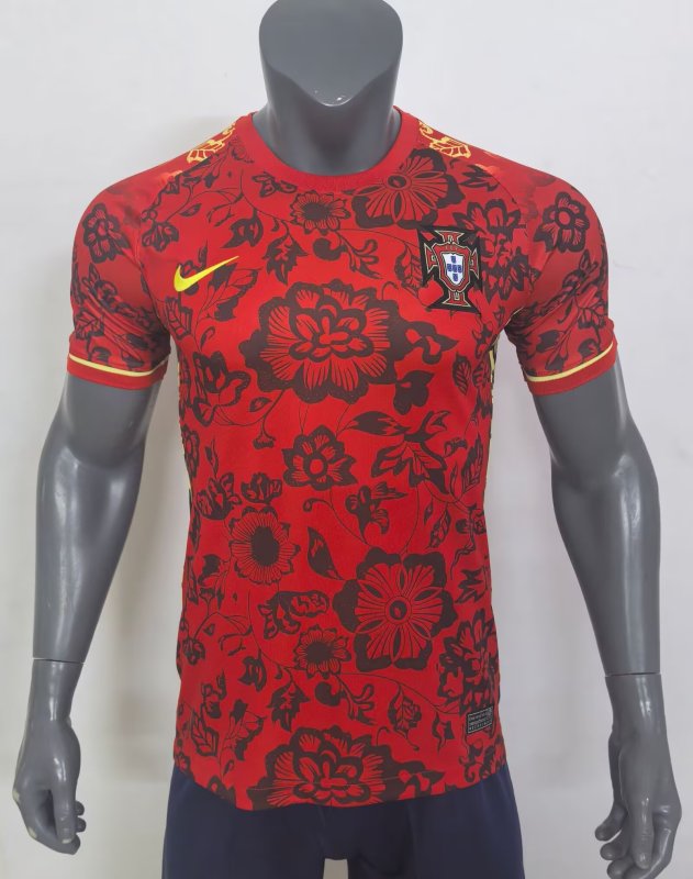 Mens Portugal Special Red Flower Jersey 2024