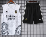 24-25  Real Madrid  White Vest Short traning suit