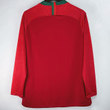 2018 Portugal Home Long Sleeve Retro Soccer Jersey
