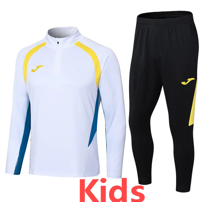 2024 JOM White Kids Half Pull Tracksuit