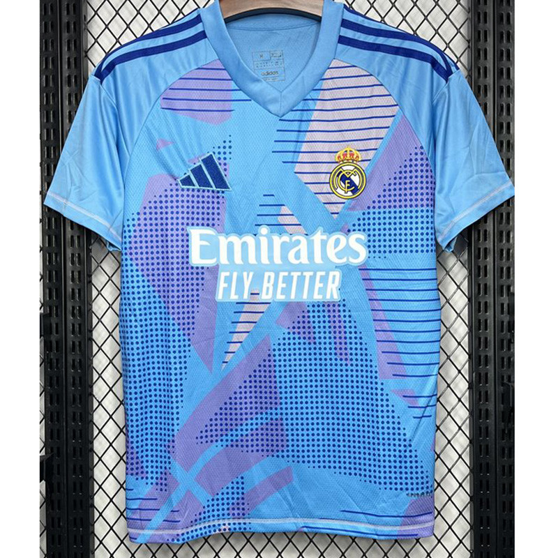 24-25 Mens  Real Madrid Blue GoalKeeper Fans Soccer Jersey