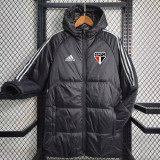 23-24 Sao Paulo FC Black Hooded Cotton Coat White Edge