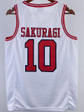 2023 SHOHOKU SAKURAGI #10 White Top Quality Hot Pressing NBA Jersey