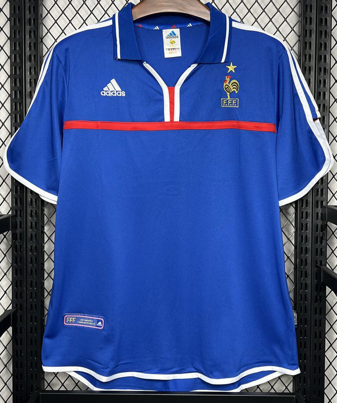 2000-2001 France Home Retro Soccer Jersey