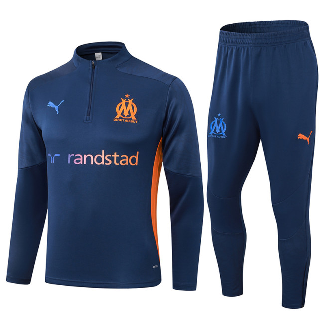 24-25 Marseille Royal blue Half Pull Tracksuit