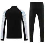 2024 JOM Black White Half Pull Tracksuit #809(半拉链)