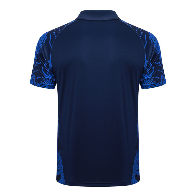 Mens Real Madrid Polo Shirt Blue Dragon 2024/25