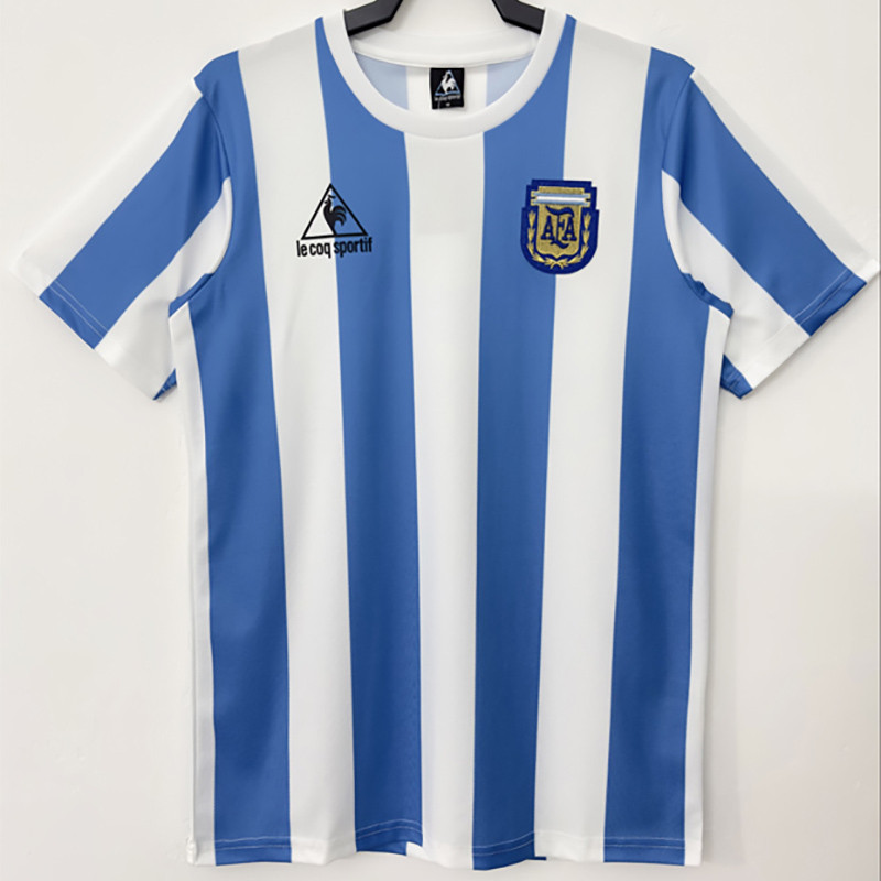 1986 Argentina Home Retro Soccer Jersey