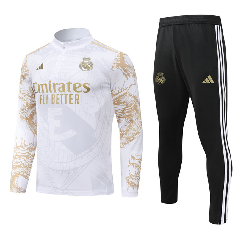 24-25 Real Madrid  White Half Pull Special Edition