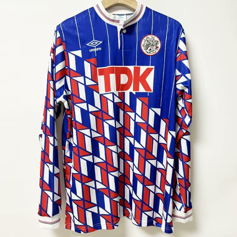 1990 Ajax Away Long Sleeve Retro Soccer Jersey