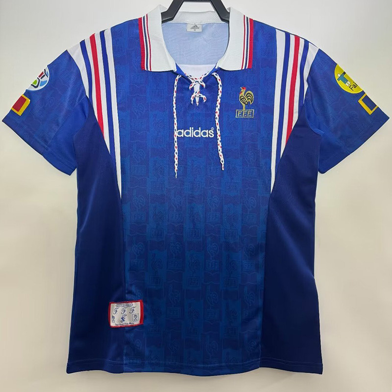 1996 France Home Retro Soccer Jersey