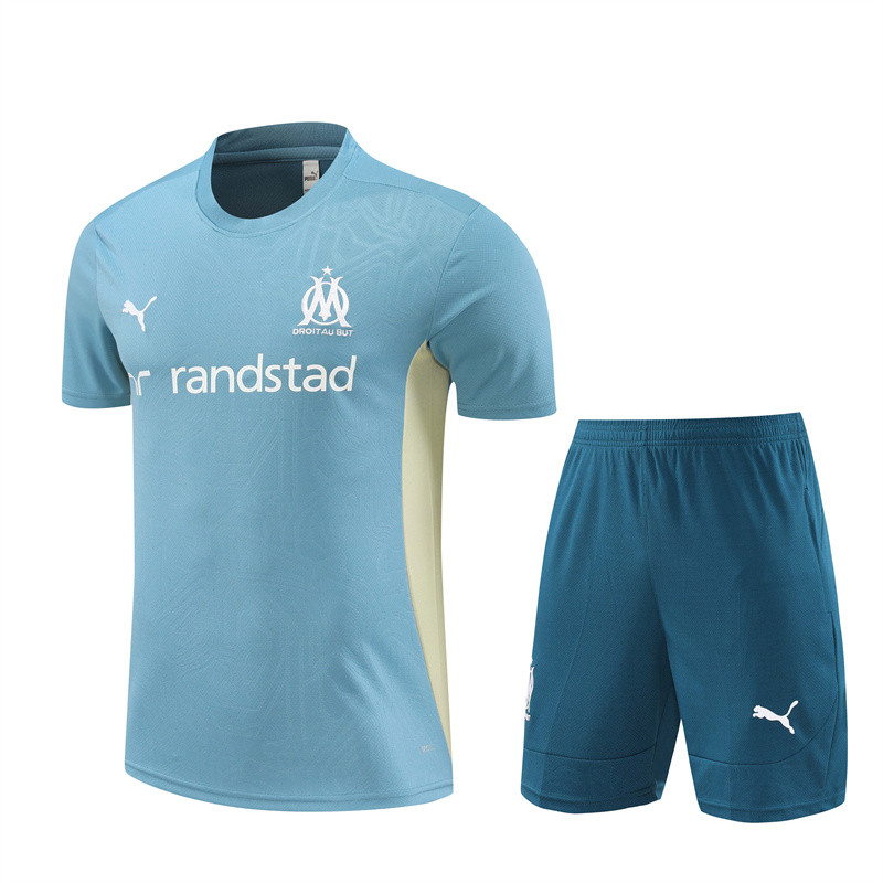 Mens Olympique Marseille Short Training Suit Ash Blue 2024/25