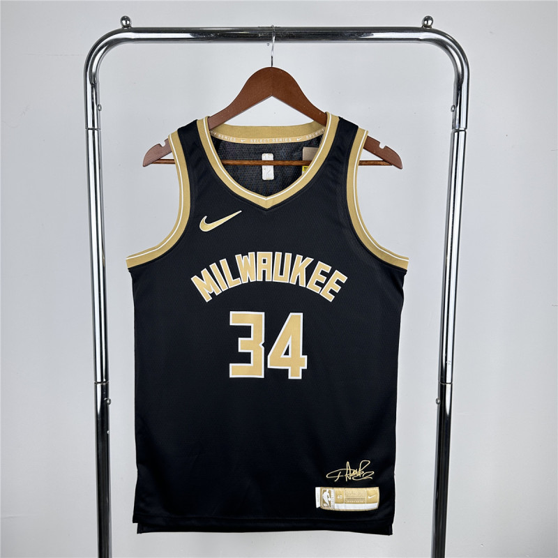 Mens Milwaukee Bucks Nike Bluack 2024 Swingman Jersey - Select Series