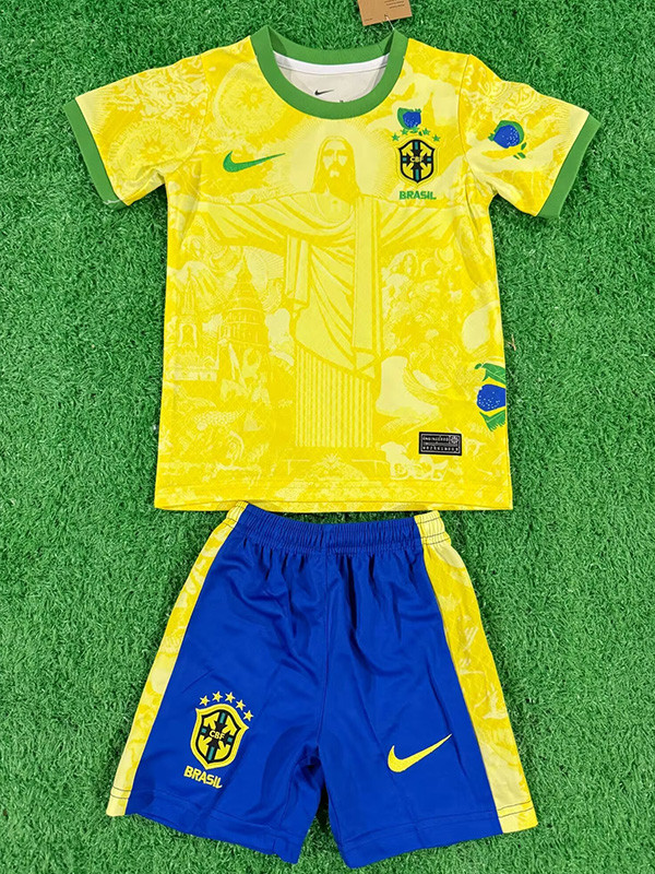 24-25 Brazil Yellow Special Edition Kids Soccer Jersey