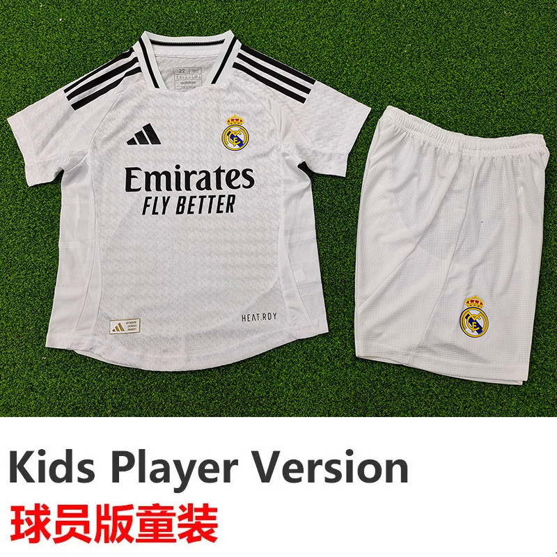 24-25  Real Madrid Home Kids Player Version Soccer Jersey