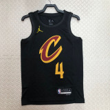 22-23 Cleveland Cavaliers MOBLEY #4 Black Top Quality Hot Pressing NBA Jersey (Trapeze Edition)