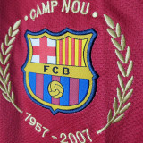 2007-2008 Mens  Barcelona Home Retro Long Sleeve Soccer Jersey