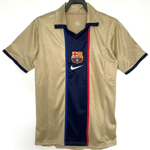 2001-2002 Mens Barcelona Away Retro Soccer Jersey