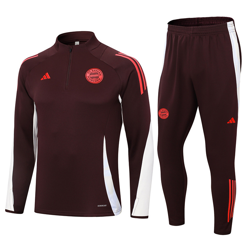 24-25 Bayern Deep Red Half Pull Tracksuit (半拉链)
