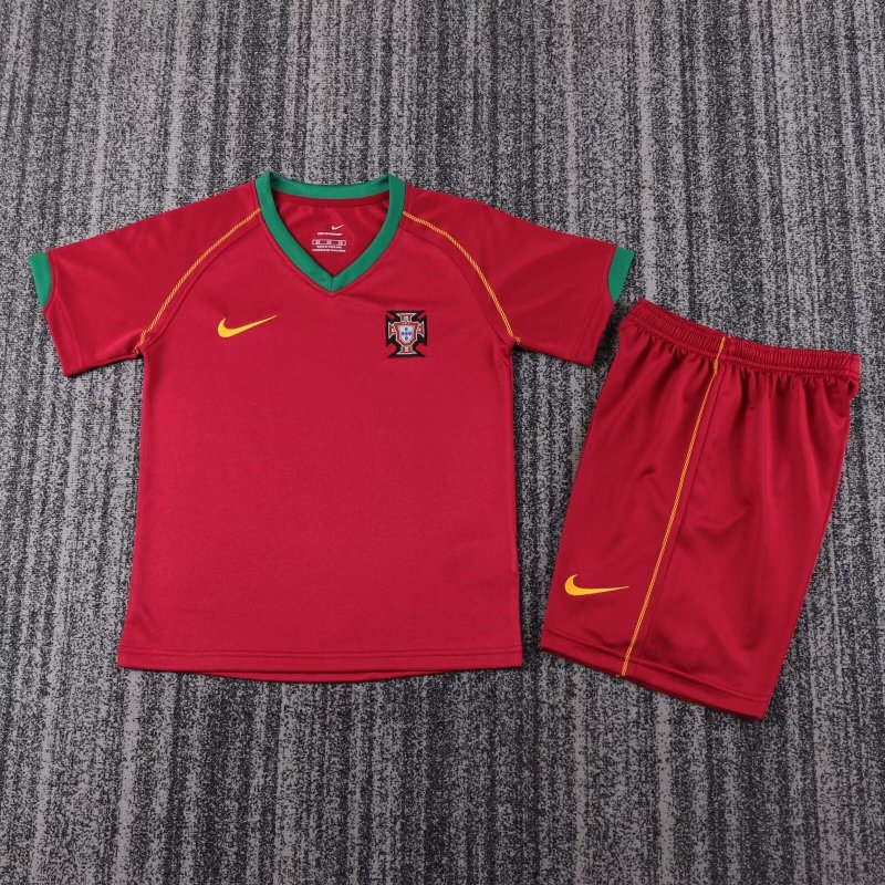 Kids Retro Portugal Home Jersey 2006