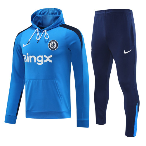 Mens Chelsea Hoodie Sweatshirt + Pants Training Suit Blue 2024/25