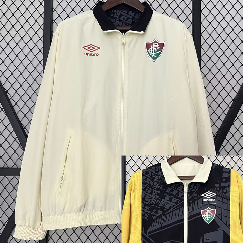 24-25 Fluminense khaki & Black Double Sided Windbreaker