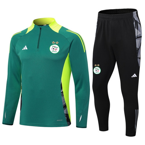 24-25 Algeria Dark green Half Pull Tracksuit