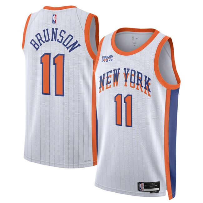 Mens New York Knicks Nike White 2024/25 Swingman Jersey - City Edition