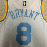 22-23 LAKERS BRYANT #8 White Top Quality Hot Pressing NBA Jersey (Retro Logo)