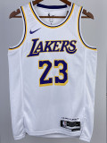 22-23 LAKERS JAMES #23 White Top Quality Hot Pressing NBA Jersey