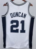 1993-94 SA Spurs DUNCAN #21 White Retro Top Quality Hot Pressing NBA Jersey