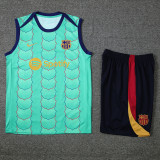 24-25 Mens Barcelona Lake Blue Vest Short traning suit