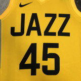 22-23 JAZZ MITCHELL #45 Yellow Top Quality Hot Pressing NBA Jersey