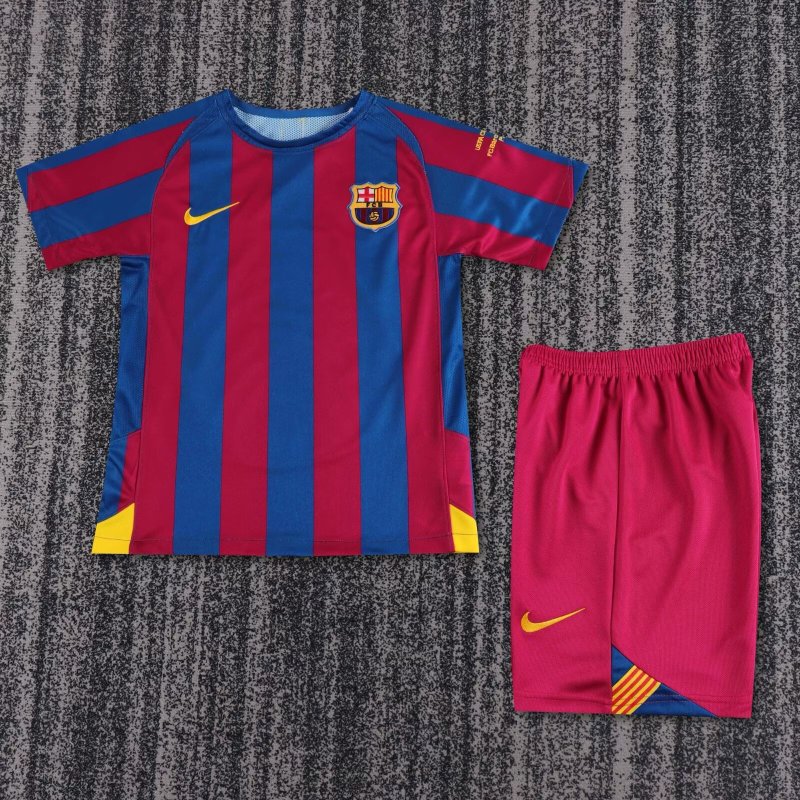 Kids Retro Barcelona Home Jersey 2005/06