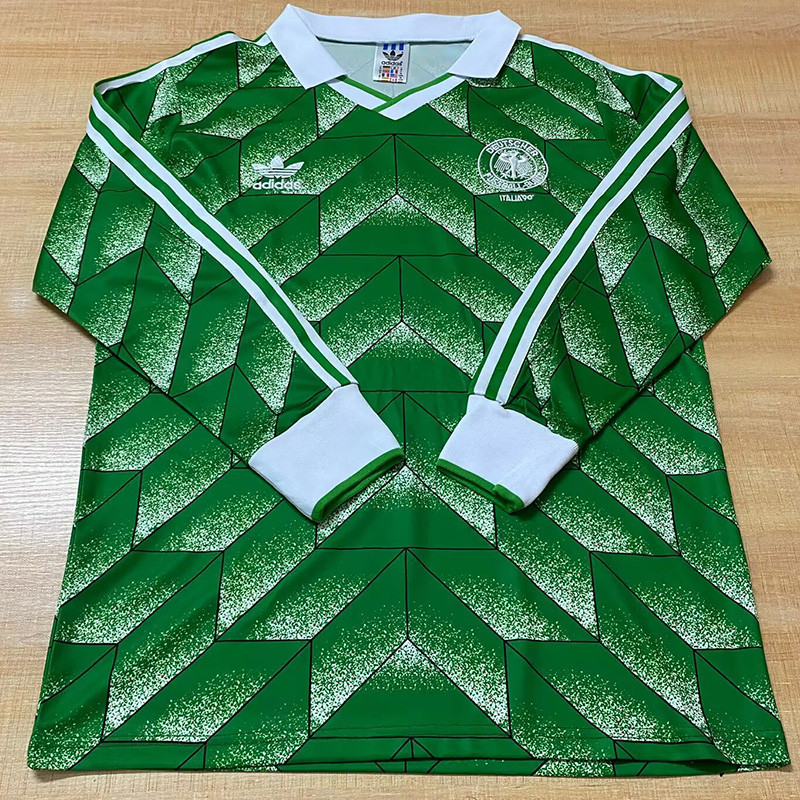 1990 Germany Away Long Sleeve Retro Soccer Jersey