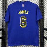 T182 Lakers Jordan JAMES #6 Blue High Quality Casual T-Shirt