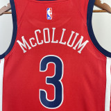 22-23 Pelicans McCOLLUM #3 Red Top Quality Hot Pressing NBA Jersey (Trapeze Edition)