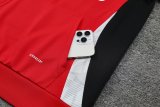 Mens Manchester United Hoodie Sweatshirt + Pants Training Suit Red 2024/25