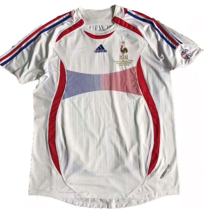 2006 France Away White Retro Soccer Jersey