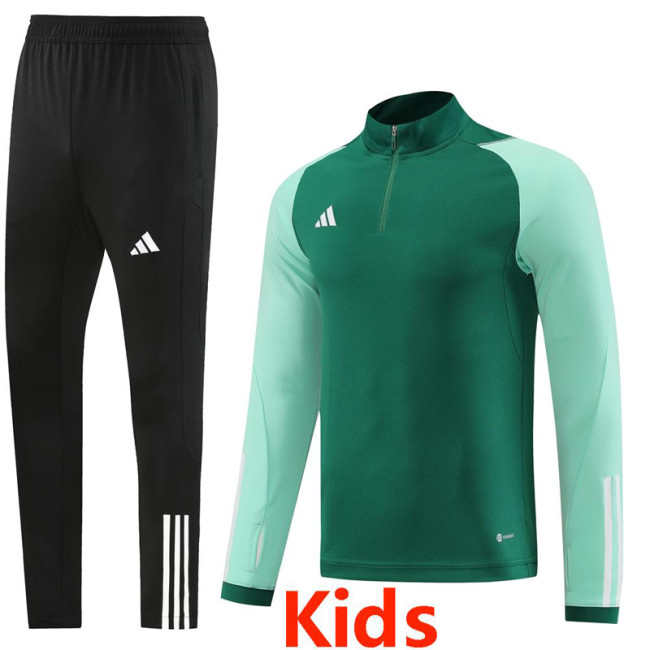 2024 AD Green Kids Half Pull Tracksuit