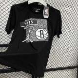 T198 Nets Jordan Black High Quality Casual T-Shirt