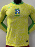 24-25 Brazil Home Long Sleeve Player Version Soccer Jersey