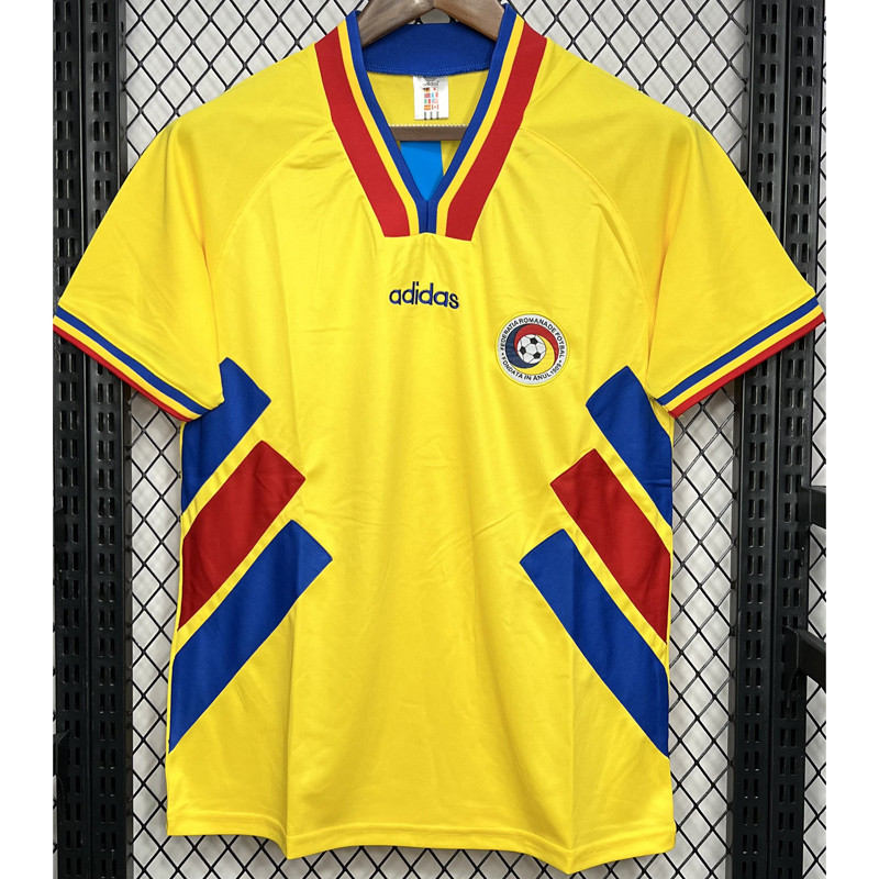 1994 Romania Yellow Retro Soccer Jersey